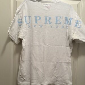 Supreme White Tee with Blue Print